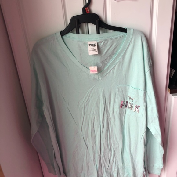 NWT Victoria Secret pink large mint bling shirt - Picture 4 of 4